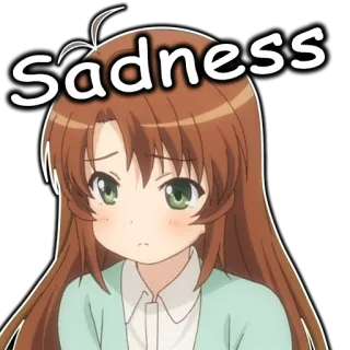 😢 sadness sedih, anime, gadis, emosional, menangis, manga telegram sticker
