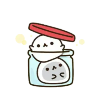 🍥 naklejka, słoik, słodkie, zwierzę, kot, ilustracja telegram sticker