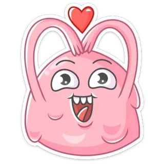 ❤️ cartoon, pink, heart, kawaii, cute, happy whatsapp sticker