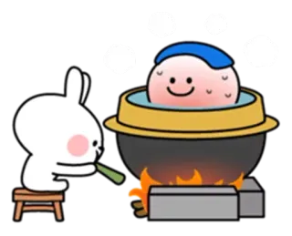 😋 coelho, cozinhar, fofo, fogo, comida telegram sticker