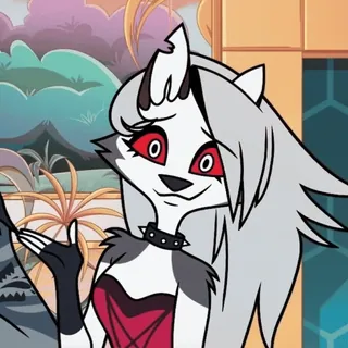 🙋 Loona Helluva Boss ヘルヴァボス, ルーナ, カートゥーン, アニメ, ヘルハウンド, アニメシリーズ telegram sticker