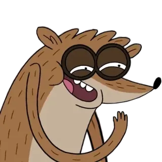 😄 Rigby Regular Show cartone animato, animale, procione, serie TV, divertente telegram sticker
