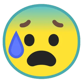 😰 emoji, keringat, khawatir, cemas, sedih telegram sticker