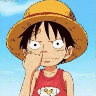 😐 Monkey D. Luffy One Piece Anime, Manga, One Piece, Monkey D. Luffy, Luffy, Aufkleber telegram sticker