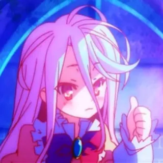 👍 Shiro No Game No Life Anime, Dễ thương, Cô gái, Chibi, Shojo, Ngón tay cái hướng lên, Kawaii whatsapp sticker