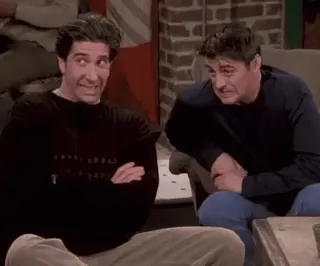 😰 Ross Geller Friends Друзья, Росс, Джоуи, ситком, телевидение, Дэвид Швиммер, Мэтт ЛеБланк whatsapp sticker