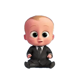 😶 Boss Baby The Boss Baby bebé, traje, jefe, dibujos animados, película, lindo telegram sticker