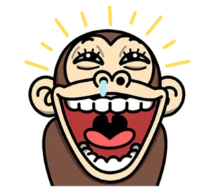 😅 원숭이, 웃음, 만화, 이모티콘, 행복 telegram sticker