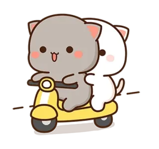 🛵 katzen, roller, süß, pfirsich, goma telegram sticker