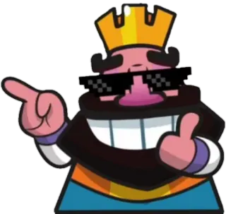 😎 king, clash royale, meme, glasses, cartoon, cool telegram sticker