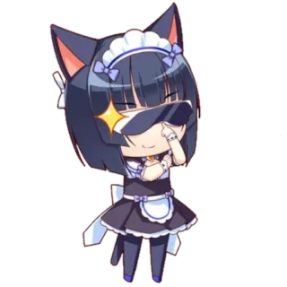 😎 Catgirl, Maid, Anime, Chibi, Carino telegram sticker