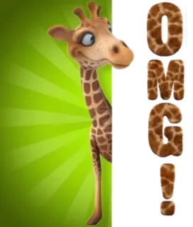 🤔 OMG! Giraffe, Tier, Cartoon, Omg, Ausdruck, Lustig telegram sticker