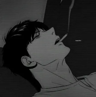 🖤 love or fumeur, cigarette, homme, animé telegram sticker