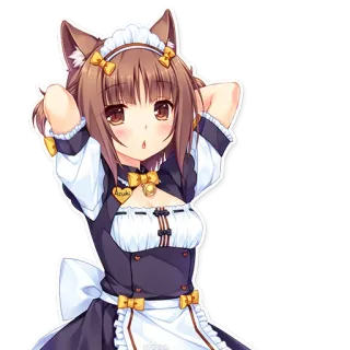 👀 Azuki anime, maid, neko, catgirl, kawaii whatsapp sticker