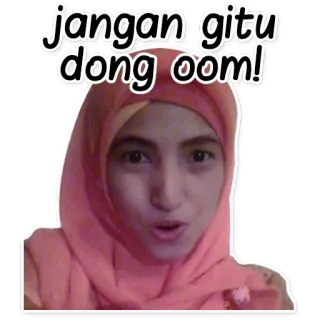 😮 jangan gitu dong oom! indonésia, hijab, mulher, expressão, falando telegram sticker