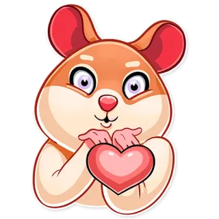😘 hamster, heart, love, cute, animal, cartoon, sticker telegram sticker