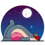 😴 Z kucing, tidur, bulan, malam, bantal, kartun telegram sticker