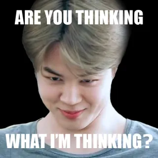 😅 ARE YOU THINKING
WHAT I'M THINKING? 밈, 생각, 웃긴, 질문, 궁금 telegram sticker