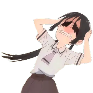 🙉 anime, desenho animado, chocada, garota, personagem, estudante telegram sticker