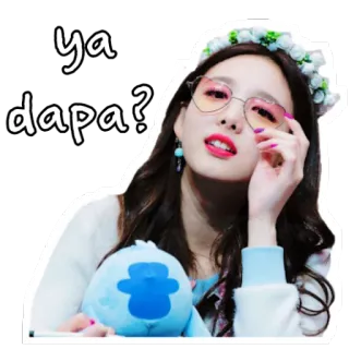 😌 ya dapa? pessoa, mulher, expressão, adesivo, fofo whatsapp sticker