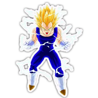 ⚡ Vegeta Dragon Ball Z Vegeta, Dragon Ball Z, Anime, Super Saiyan, Dessin animé, Combattant, Énergie whatsapp sticker