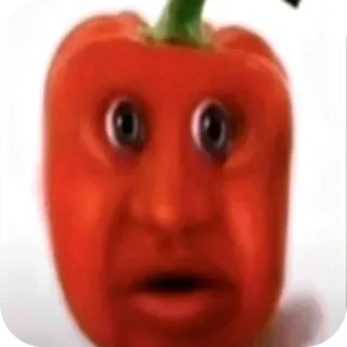 😧 pepper, red pepper, surprised, funny, face, meme, vegetable, weird telegram sticker