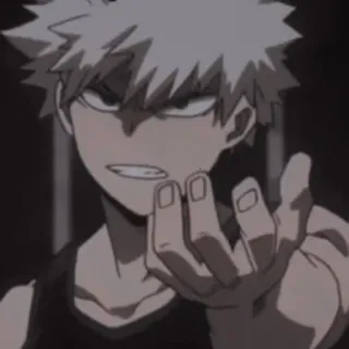 ☠ Bakugo My Hero Academia Anime, Bakugo, My Hero Academia, Enojado, Villano, Personaje, Dibujos animados telegram sticker