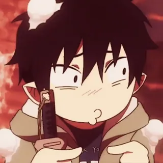 😗 Rin Okumura Blue Exorcist Thank You Аниме, Манга, Демон, Синий Экзорцист, Рин Окумура, Меч telegram sticker
