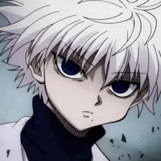 ⚜ Killua Zoldyck Hunter x Hunter Anime, Killua, Hunter x Hunter, Charakter, weiße Haare, blaue Augen telegram sticker