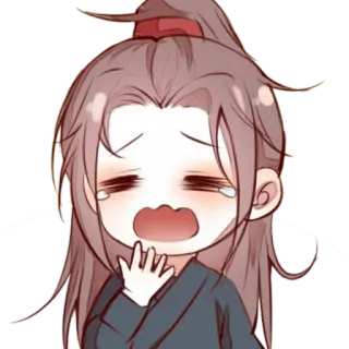 🏵 anime, pianto, triste, emotivo, cartone animato, chibi telegram sticker