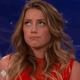 💋 Amber Heard Эмбер Херд, закатывание глаз, выражение лица, женщина, закатить глаза telegram sticker