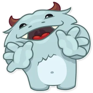 👐 mostro, carino, cartone animato, amichevole, personaggio, soffice, felice, illustrazione whatsapp sticker