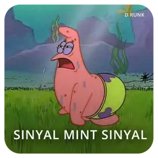 🤧 Patrick Star SpongeBob SquarePants SINYAL MINT SINYAL patrick estrela, bob esponja, desenho animado, engraçado telegram sticker