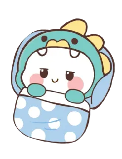 🛏 cute, cartoon, sleep, dinosaur, character, animal, bed telegram sticker