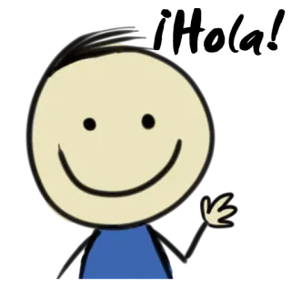 ✋ Desenho animado, Personagem, Acenando, Ilustração, Desenho, Simples telegram sticker