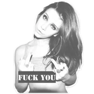 🖕 FUCK YOU offensive, middle finger, rude, woman telegram sticker
