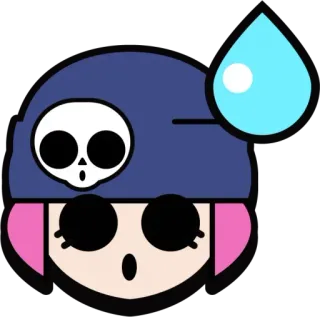 😅 Penny Brawl Stars videogioco, personaggio, Penny, Brawl Stars, spaventato, nervoso, emozione whatsapp sticker