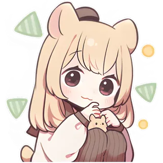 😇 귀여운, 애니메이션, 카와이, SD, 곰, 만화 telegram sticker
