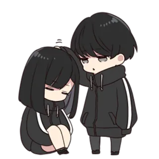 😳 Anime, Coppia, Carino, Kawaii, Amore, Chibi telegram sticker