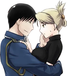 ❤️ Roy Mustang Fullmetal Alchemist anime, coppia, roy mustang, fullmetal alchemist telegram sticker