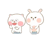 😏 oso, conejo, dibujos animados, lindo, pegatina, animales, divertido telegram sticker