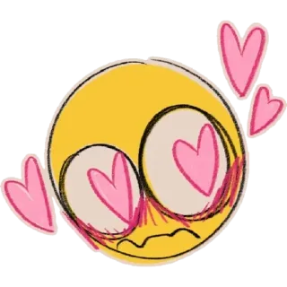 😍 emoji, hati, cinta, kartun, imut telegram sticker