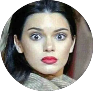 😳 Kendall Jenner persona, modella, celebrità, donna, ritratto, viso telegram sticker