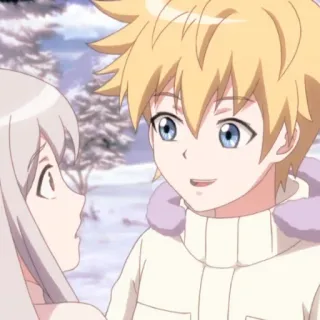 ☺️ Animé, Dessin animé, Couple, Neige, Hiver telegram sticker