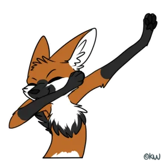 🤷‍♂️ volpe, dab, animale, cartone animato, meme, carino telegram sticker