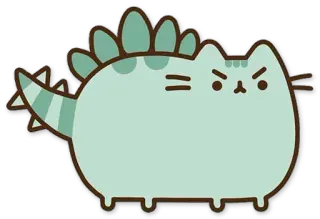 🐉 Katze, Dinosaurier, Stegosaurus, Cartoon, süß, Aufkleber, Tier telegram sticker