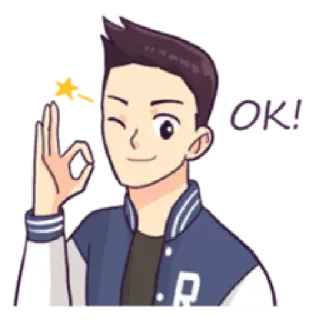 👌 OK! cartoon, character, OK telegram sticker