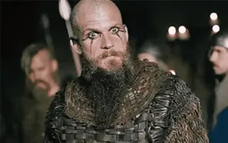 🪓 Ragnar Lothbrok Vikings ไวกิ้ง, แร็กนาร์, โลธบร็อค, นักรบ, รายการทีวี, ประวัติศาสตร์ telegram sticker
