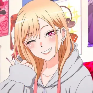 👍 animé, fille, mignon, personnage, blonde, kawaii, dessin animé telegram sticker