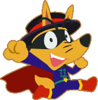 👊 cartoon, dog, superhero, mask, cape, hat whatsapp sticker